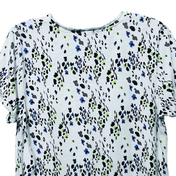 T.LA ANTHROPOLOGIE NWT Short Sleeve Abstract Floral V-Neck T-Shirt M - Picture 6 of 13